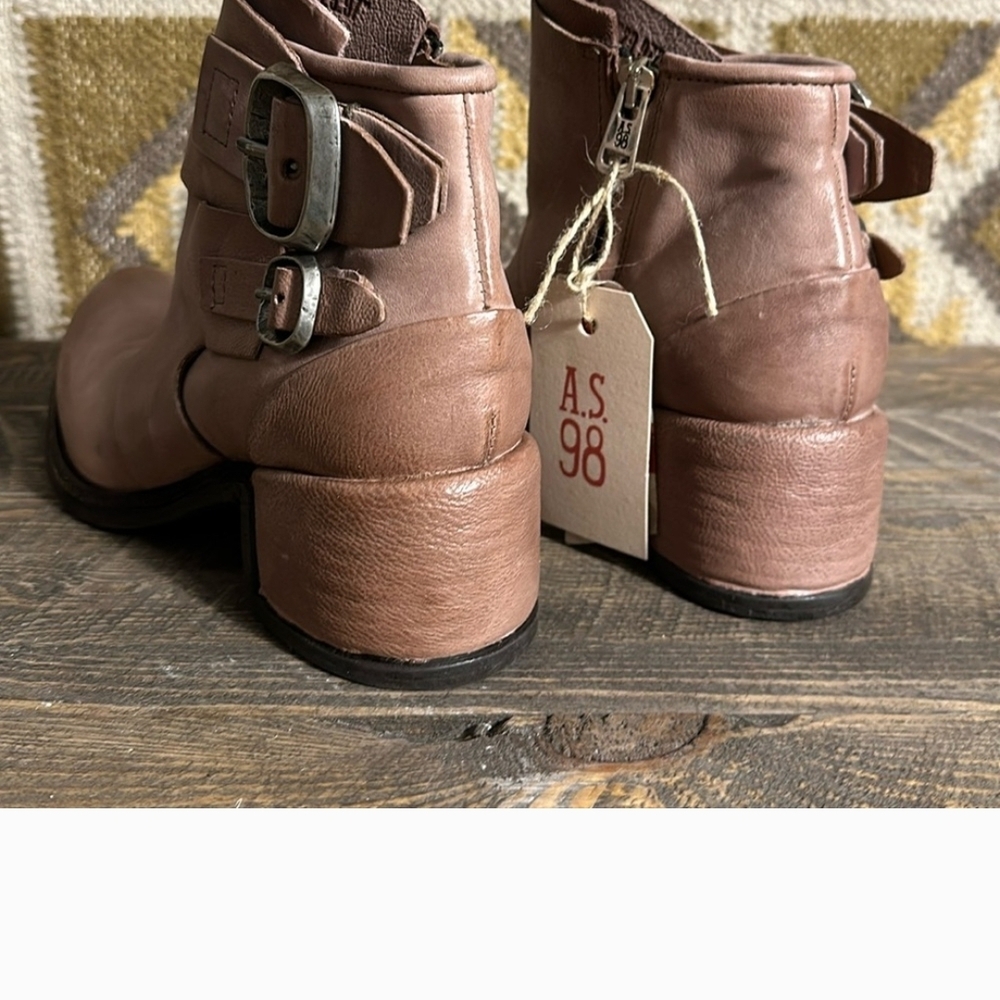 A.S.98 Women's Blush Ankle Boots with Buckle - Picture 5 of 5